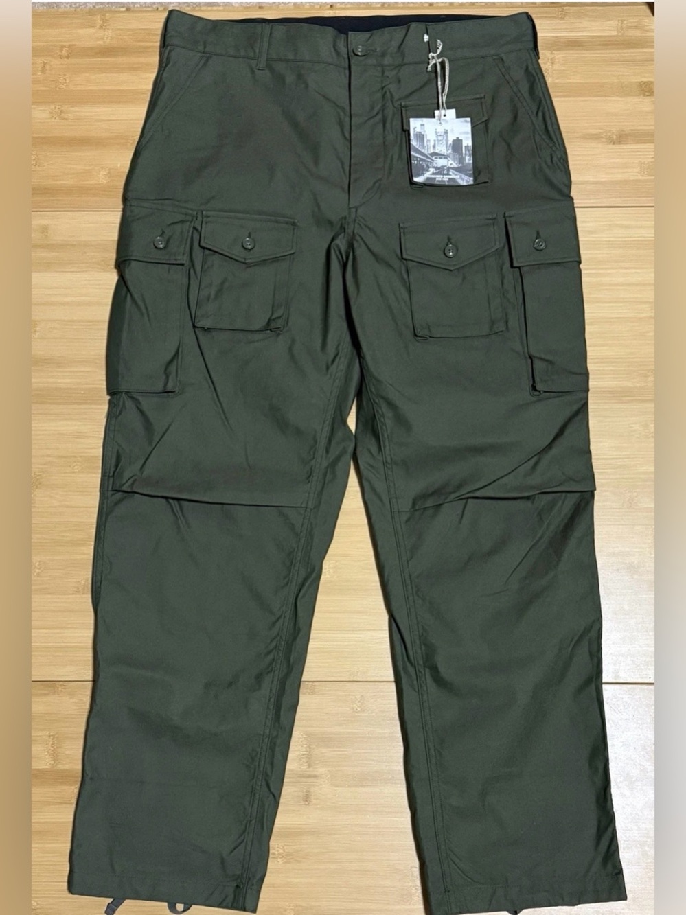 Engineered Garments FA Pant Olive PC Iridescent Twill Large New w/ Tags